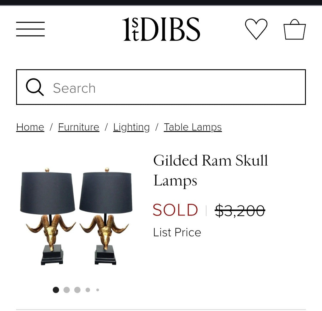Ram Skull - FULL LAMP - READY TO SHIP