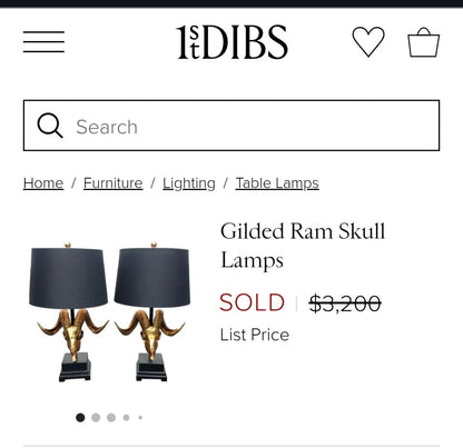 Ram Skull - FULL LAMP - READY TO SHIP